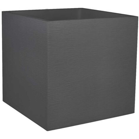 Pot de fleur carré graphit 50cm - 57l gris anthracite - EDA