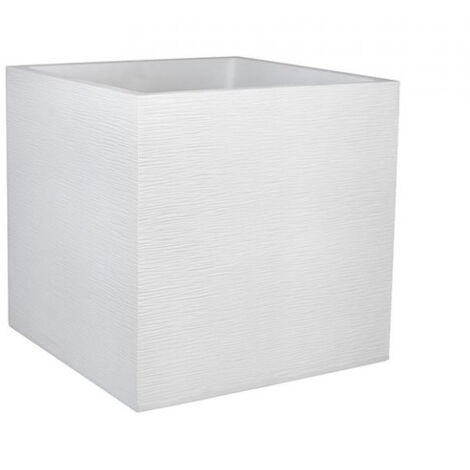 Pot de fleur carré 'graphit' 50cm blanc cérusé - EDA