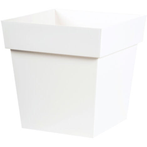 POT CARRE TOSCANE 39CM GRIS BETON