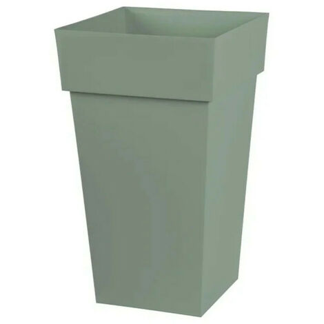 Pot de fleur carré Toscane 43 x H.80 cm - Vert laurier - Eda