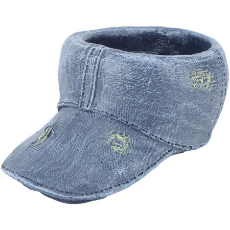 Pot de Fleur Chapeau de Cowboy Bleu Rétro en Résine pour Décoration de Jardin