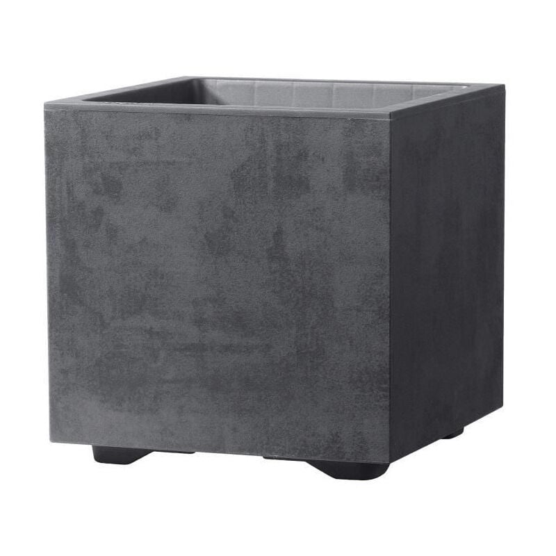 Pot de fleur Cube Deroma Millennium r - Anthracite - a réserve d'eau - 25 cm