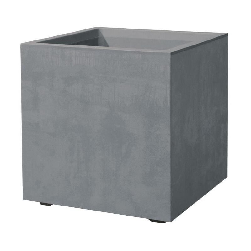 Pot de fleur Cube Deroma Millennium r - Ashgrey - a réserve d'eau - 39 cm