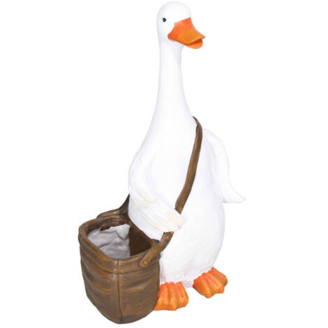 Pot de fleur Cygne avec design cartable Cache-pot avec trou de drainage pour l'intérieur et l'extérieur Résine synthétique