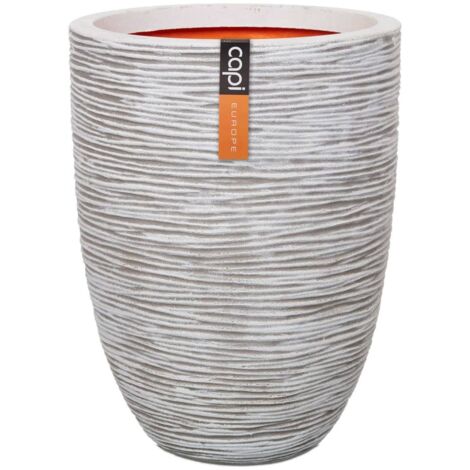 Pot de fleur élégant bas - CAPI EUROPE - RIB NL - 46 x 58 cm - Ivoire