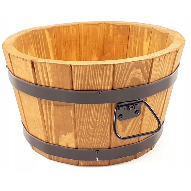 Pot de fleur en bois de pin 35xH21, chêne