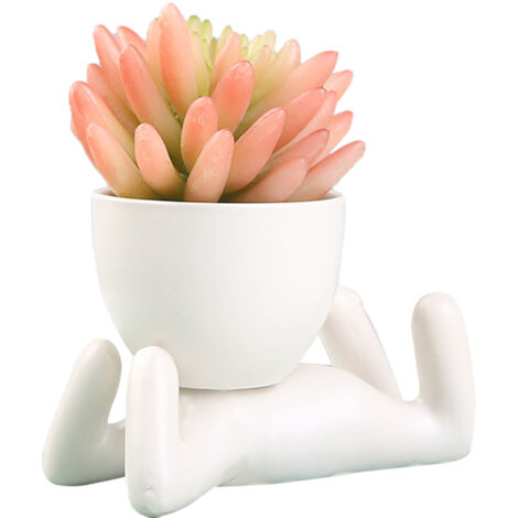 Pot de Fleur Humain Mini  Plante Succulentes  Pot en Céramique Haute Qualité  6 Formes & Tailles Variées  Déco Maison & Bureau  Cadeau Idéal