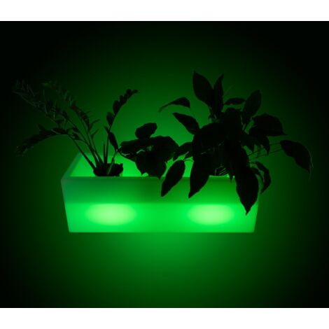 Pot de fleur jardinière LED RGBW - batterie rechargeable - 12W -