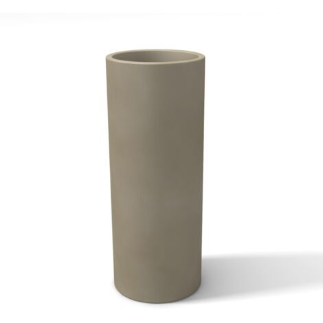 Pot de fleur jardinière tourterelle rond haut pour plantes moderne en résine mod. Barocco