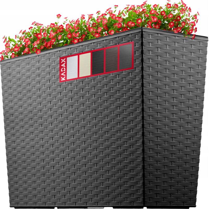 Pot de Fleur Kadax Insert Rotin Graphite 19x56 cm