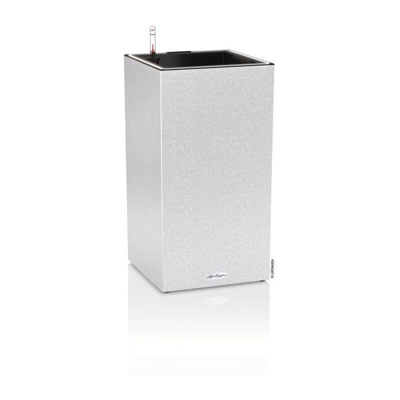 Lechuza - Pot de fleur Canto Stone Colonne 30 - kit complet led, blanc quartz