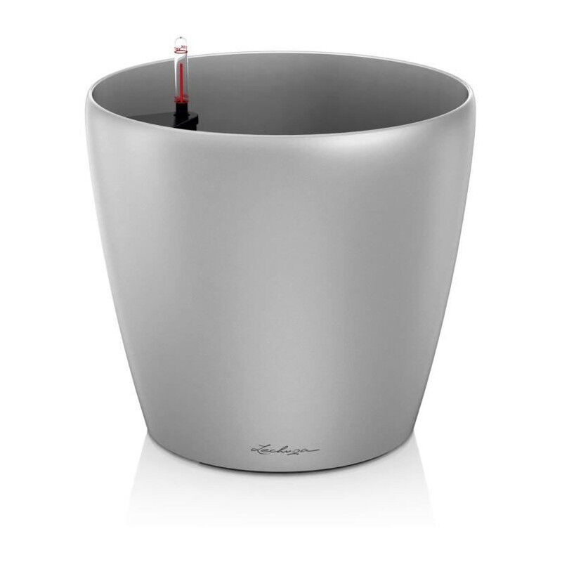 Pot de fleur Lechuza Classico Premium 70 - kit complet, argent métallisé