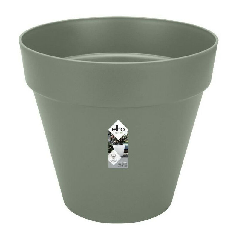 Pot De Fleurs Rond loft urban - Plastique - Percé - Réservoir - Avec roulettes - Ø40 - Vert