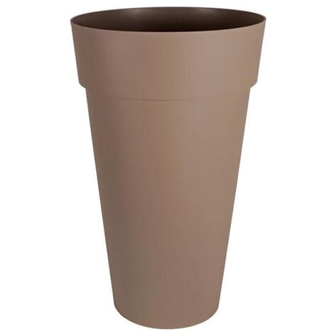 Pot de fleur rond Toscane Ø 48 x H.80 cm - Taupe - Eda