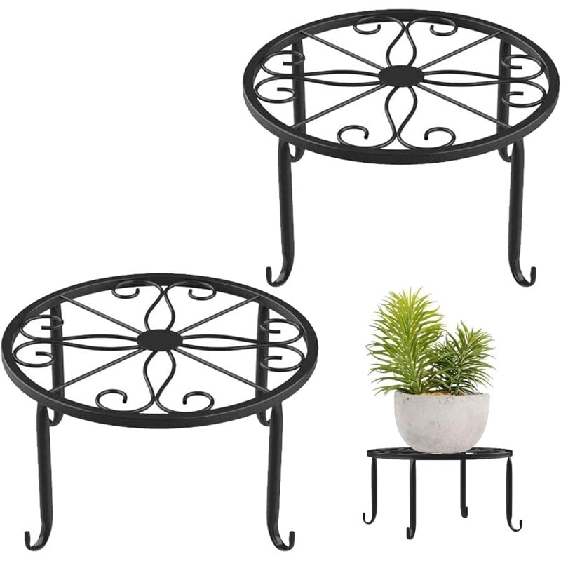 Pot de fleur Stand, 2 pc Metal Art Plant Stand Rack Style européen pot de fleur titulaire pour jardin Table Ronde de Jardin,Table de Jardin Design en