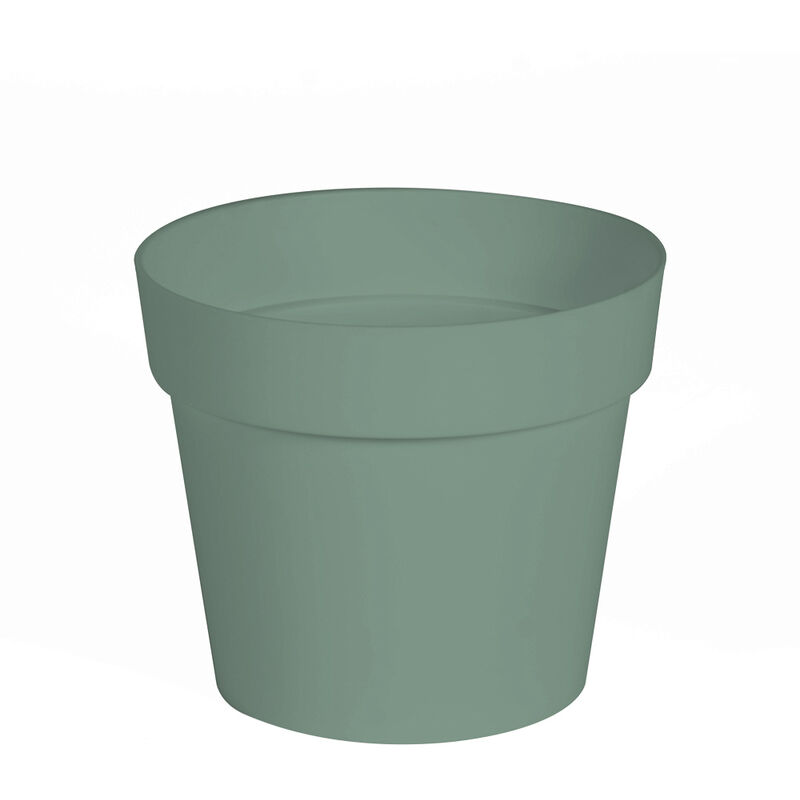Pot rond Toscane - 13x11.6cm - 1.1L - Vert Laurier EDA plastiques