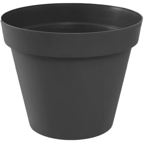 Pot de fleur Toscane Ø13 x 11,7 cm rond - 1,1 litres - gris anthracite - EDA