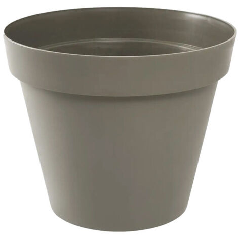 Pot de fleur Toscane Ø13 x 11,7 cm rond - 1,1 litres - taupe - EDA