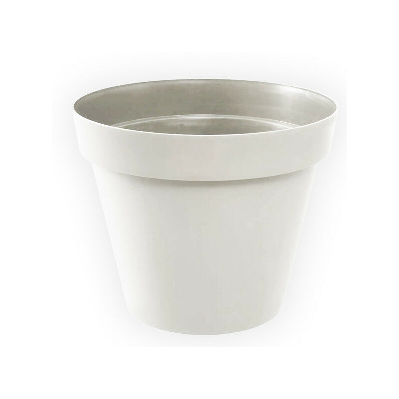 Pot rond Toscane - 13x11.6cm - 1.1L - Blanc EDA plastiques