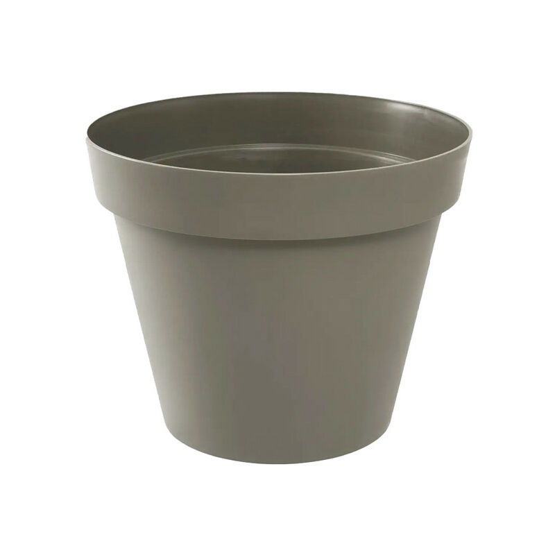 Pot rond Toscane - 13x11.6cm - 1.1L - Taupe EDA plastiques