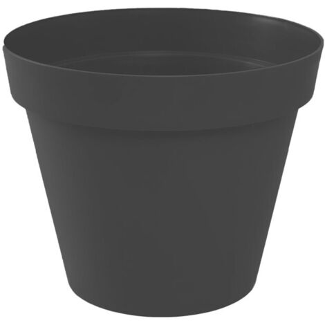 Pot de fleur Toscane Ø15 x 13,6 cm rond - 1,6 litres - gris anthracite - EDA