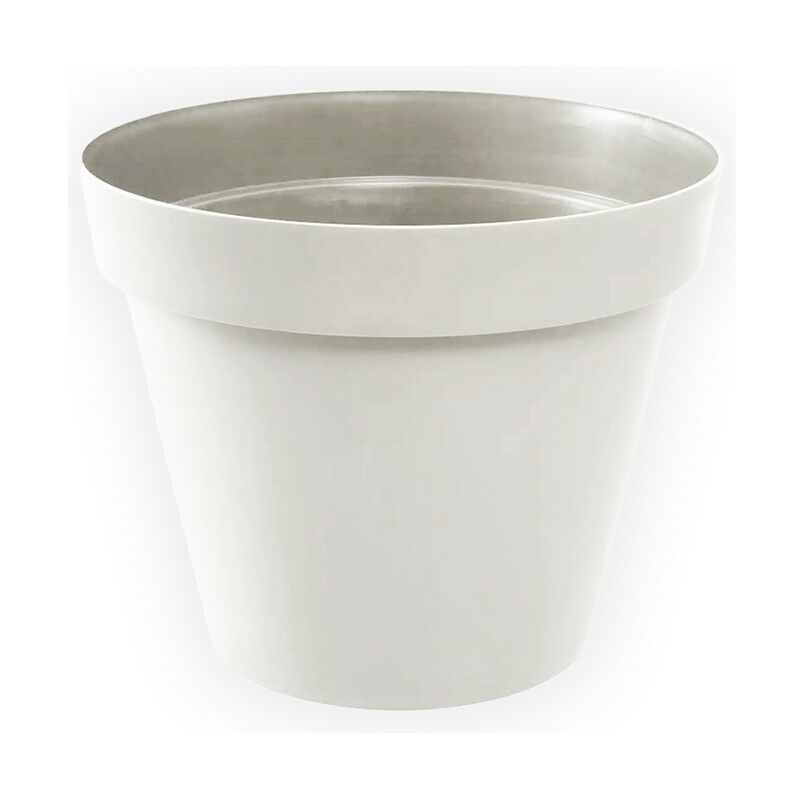 Pot rond Toscane - 15x13.6cm - 1.6L - Blanc EDA plastiques