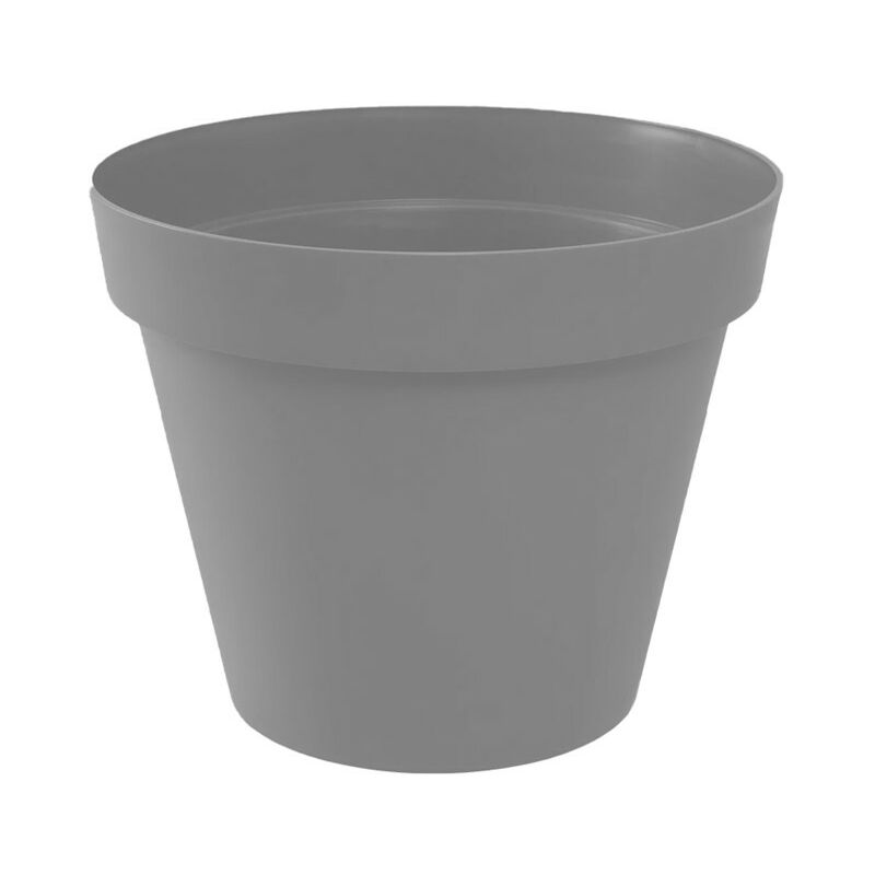 Pot rond Toscane - 15x13.6cm - 1.6L - Gris Béton EDA plastiques