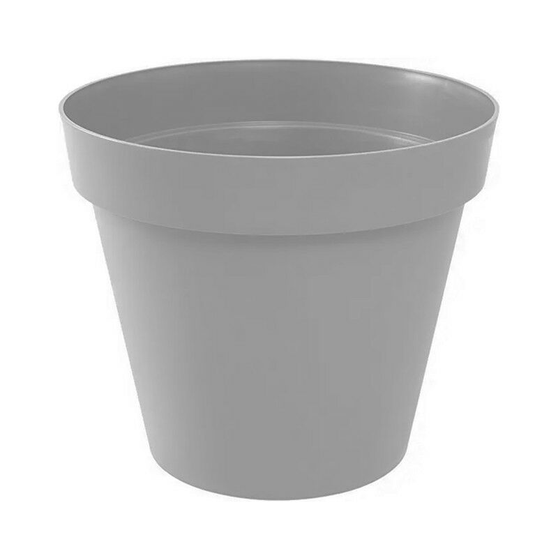 Pot rond Toscane - 25x20.6cm - 6L - Gris Béton EDA plastiques