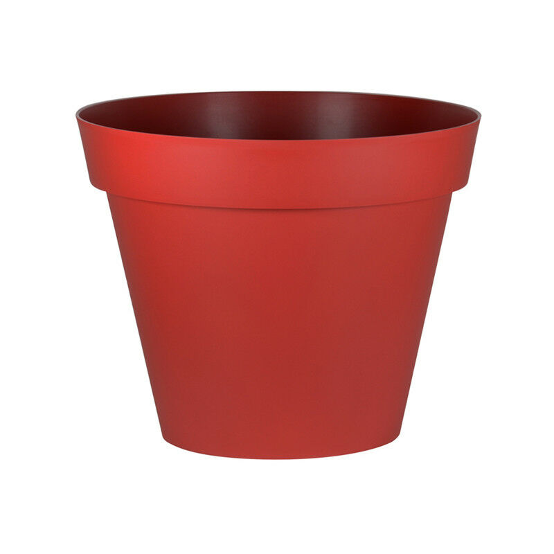 Pot rond Toscane - 25x20.6cm - 6L - Rouge Rubis EDA plastiques