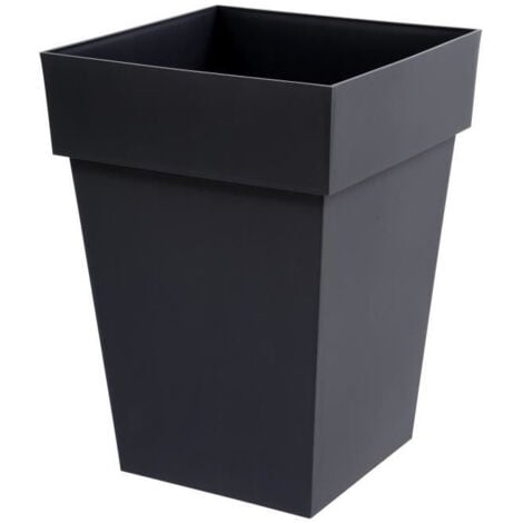 Pot de fleur Toscane POP 39 x 39 x 53 cm carré - 51 litres - anthracite - EDA
