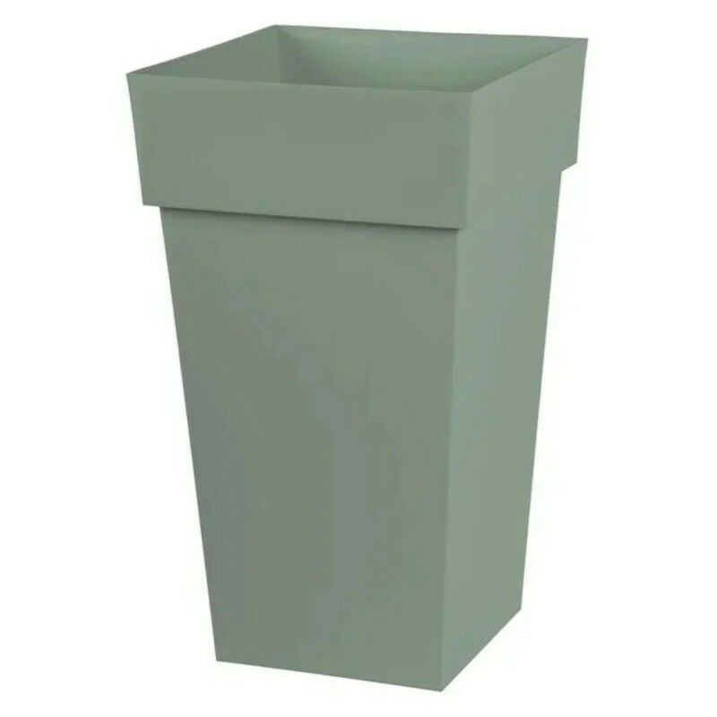 Pot de fleur carré Toscane 43 x H.80 cm - Vert laurier - Eda