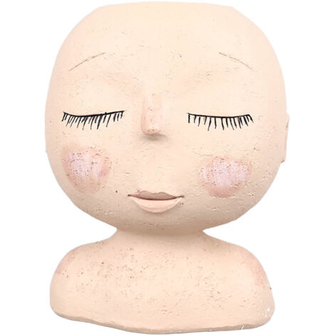 Pot de Fleur Visage Décoratif avec Trou de Drainage - Cache-pot Résine pour Plantes Intérieur et Extérieur Modèle 2