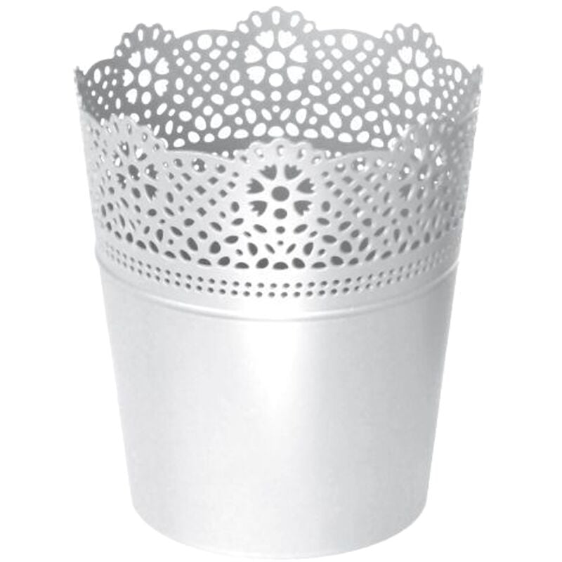 Prosperplast - Pot de Fleurs 11.2 x 13 cm, Blanc - Blanc