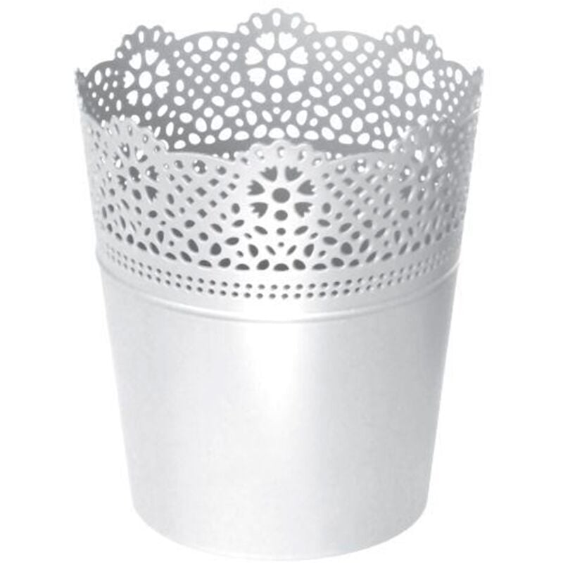 Prosperplast - Pot de Fleurs 16 x 18,5 cm, Blanc - Blanc