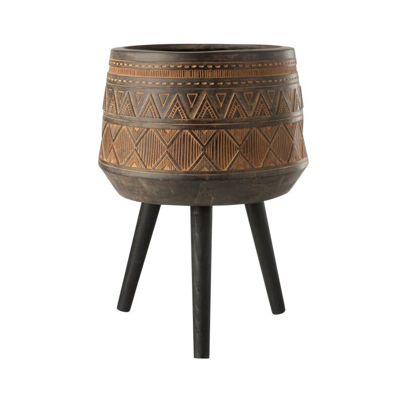 Jolipa - Pot de fleurs ethique en plastique marron 42x42x55 cm
