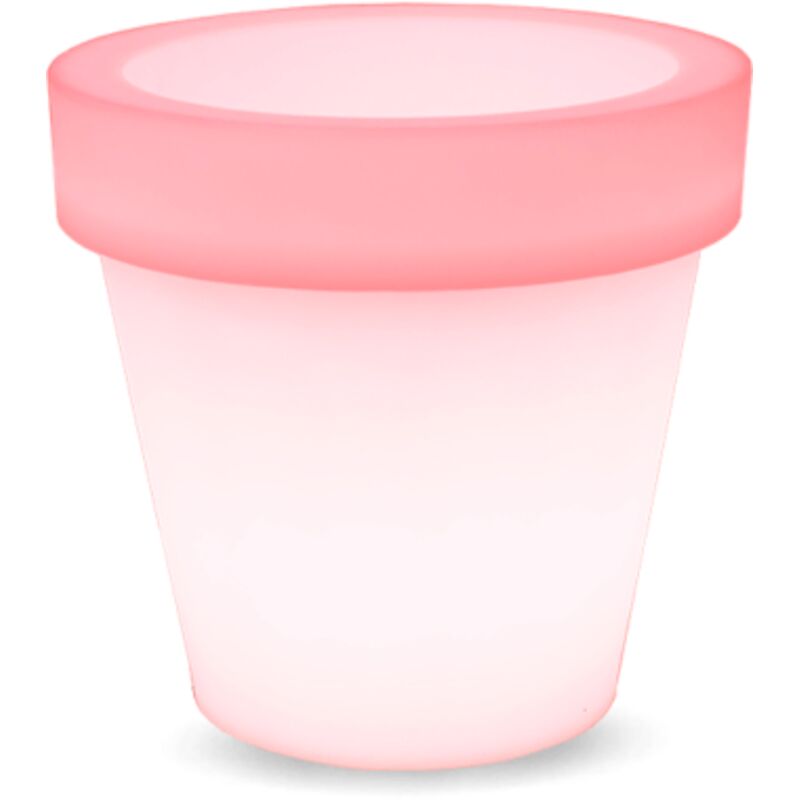 Magnolia 120 Classic Grande Jardinière Ronde avec Lumière pour Plantes et Fleurs Très Résistante. Chargement solaire et batterie rechargeable.