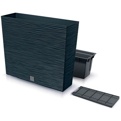 POT DE FLEURS ANTHRACITE AVEC RÉSERVOIR, COLLECTION FURU, 58 X 18 X 49,8 CM, CAPACITÉ 12 L. PROSPERPLAST ZA5225