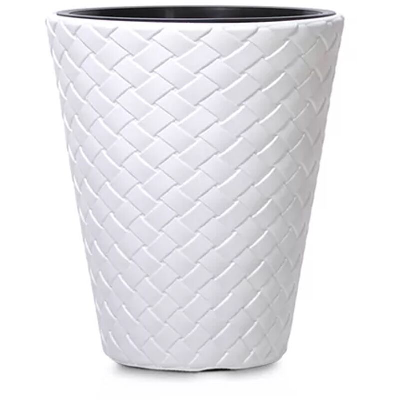 Pot de Fleurs 34L Matuba pour l'intérieur et l'extérieur 400x400x480 mm, Blanc