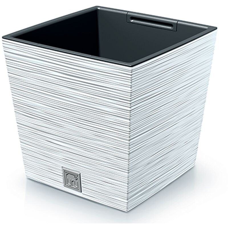 Pot de fleurs avec reserve d´eau 14 l blanc - furu