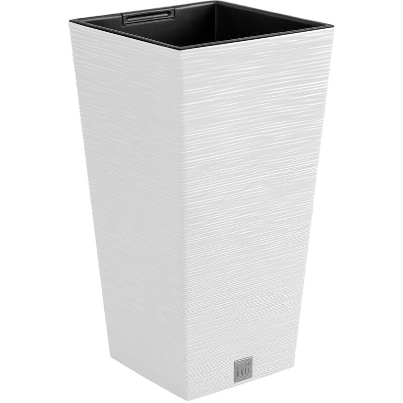 Pot de fleurs avec reserve d´eau 20x20x38cm blanc - furu