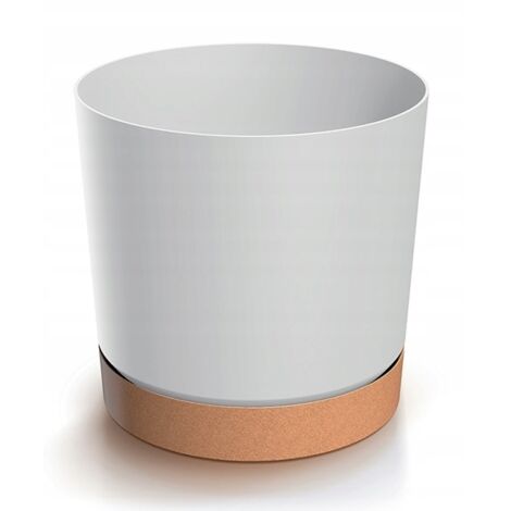 Pot de fleurs avec soucoupe rond blanc Tubo 23,9 x 23 cm