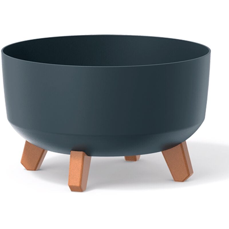 Prosperplast - Pot de fleurs bas 6,8L avec pieds amovibles et insert 285 mm, anthracite - Anthracite
