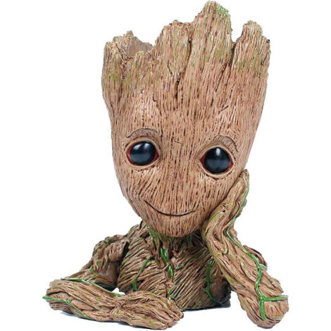Pot de fleurs Bébé Groot, pot en peluche Groot, tête de pot de fleurs