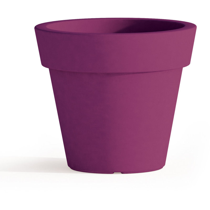 Tekcnoplast - Pot de fleurs rond avec soucoupe en résine h 45 mod. Begonia Tondo violet