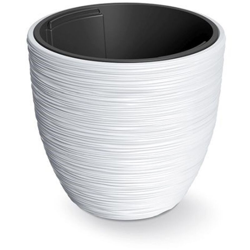 Prosperplast - Pot de Fleurs Blanc avec réservoir Collection Furu 29,8 x 29,8 x 28 cm, capacité 15 l. - Blanc