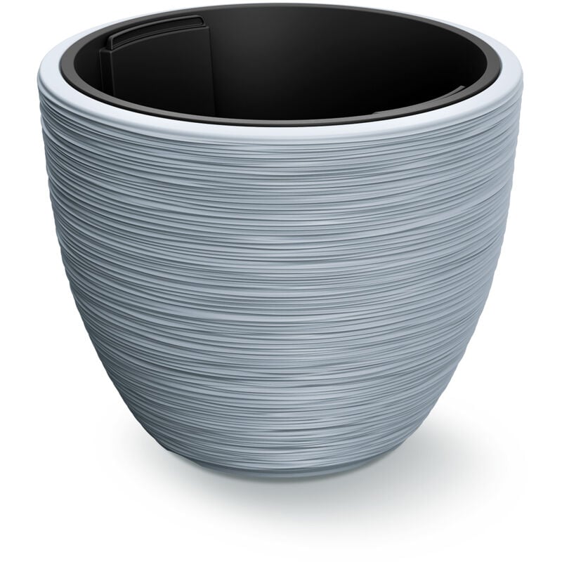 CASARIA® Pot de fleurs rond 30 L 40x32 cm résistant aux intempéries intérieur extérieur jardinière Bac à Fleurs Cache-Pot Gris