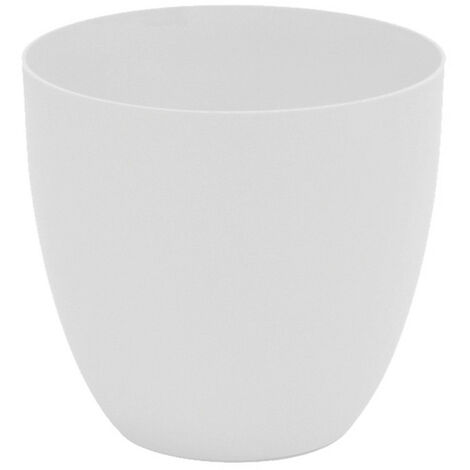 Pot de fleurs bol ø22cm blanc – Résistant aux UV – Pour extérieur – Texture attrayante – Haute robustesse – Plastiken