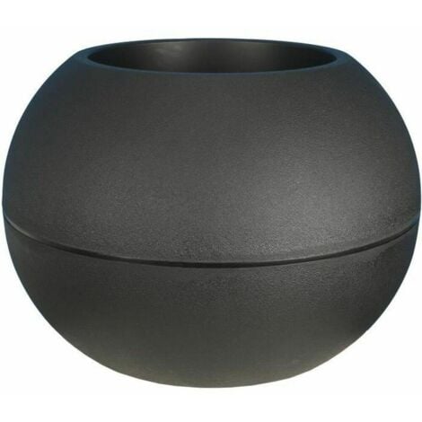 Pot de fleurs Boule - RIVIERA - Granit - D50 H34,5 cm - noir