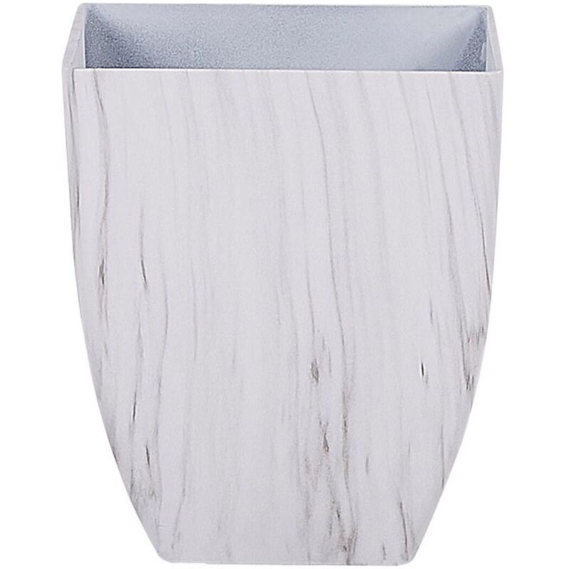 Pot de Fleurs Blanc en Pierres et Fibres de Verre et Résine 28 x 28 x 34 cm Miro