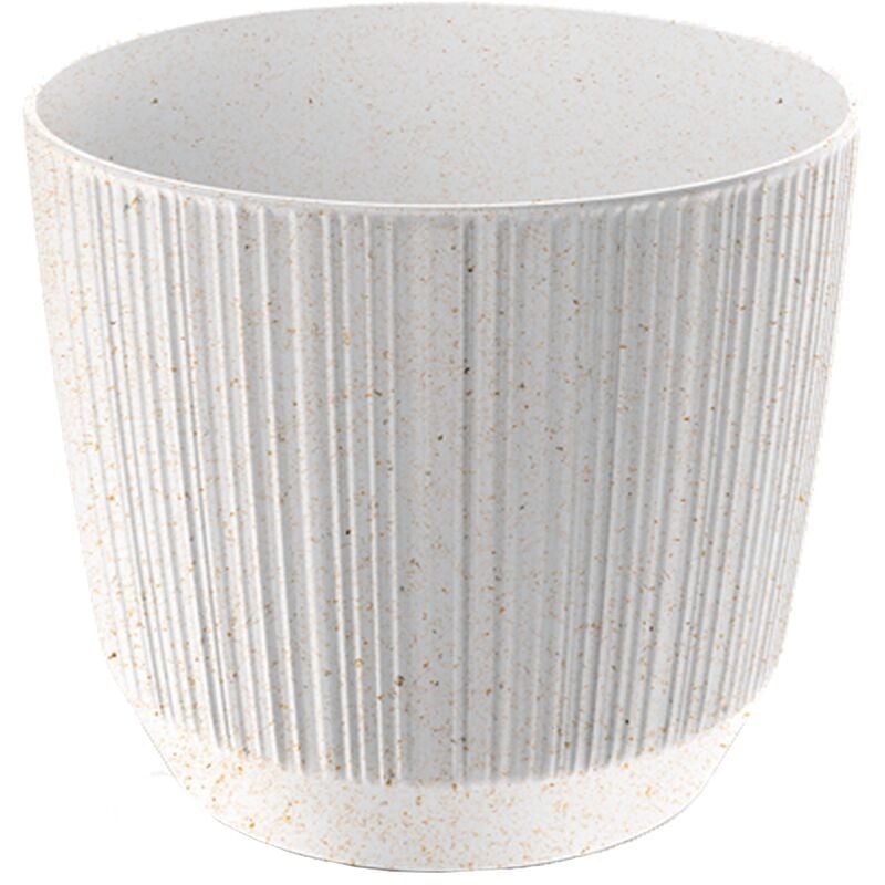 Prosperplast - Pot de Fleurs Blanc cassé, Collection ryfo Eco 14,6 x 14,6 x 12,6 cm - Blanc cassé